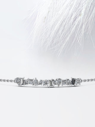 1.83ct Mix Shape Moissanite Cluster Diamond Bracelet For Women