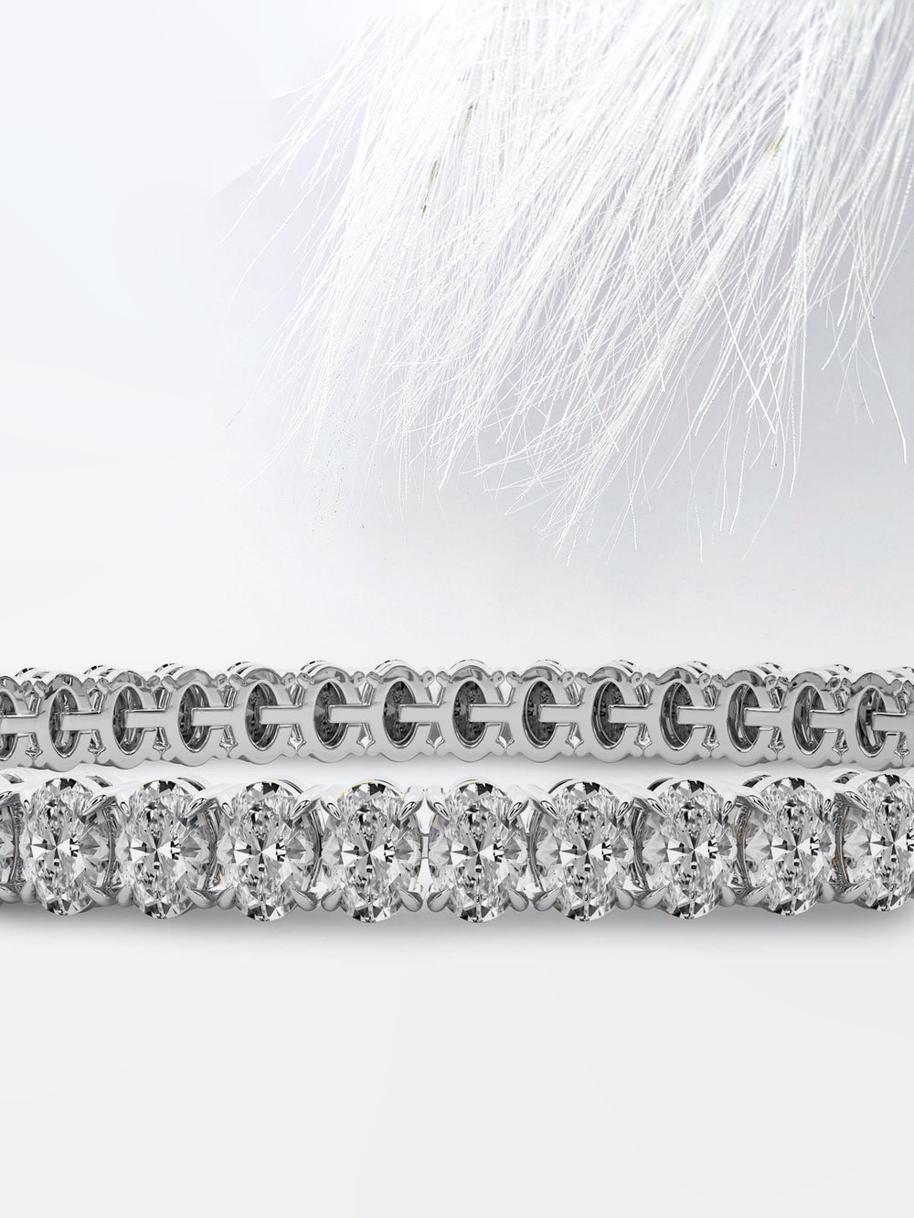 8.0ct Oval Cut Moissanite Tennis Diamond Bracelet 14k White Gold