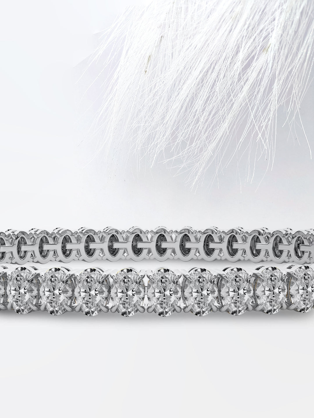 8.0ct Oval Cut Moissanite Tennis Diamond Bracelet 14k White Gold