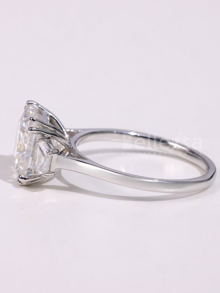 2.0CT Princess Cut Diamond Three Stone Engagement Ring