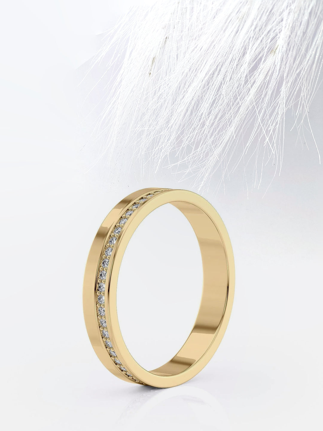 Round Cut Channel Moissanite Men's Diamond Wedding Band