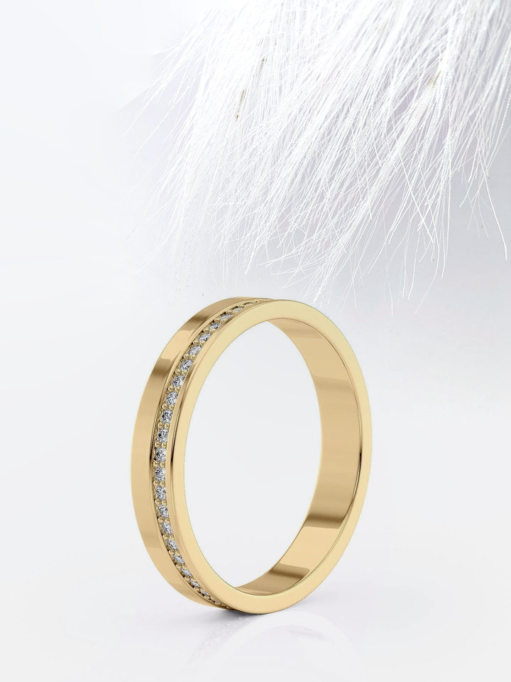 Round Cut Channel Moissanite Men's Diamond Wedding Band