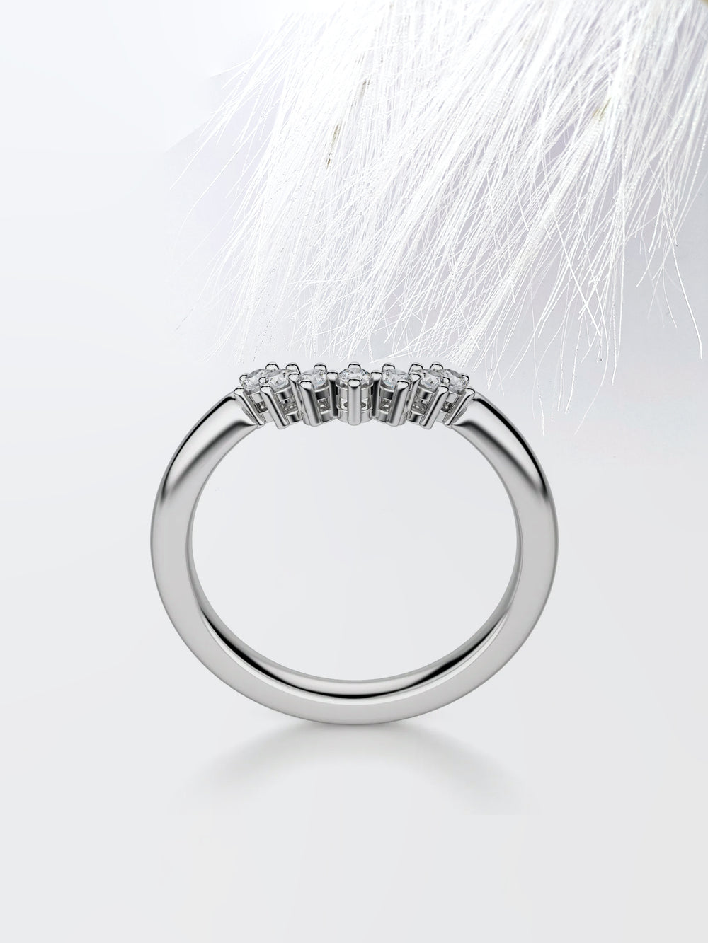 Curved Diamond Wedding Band For Women