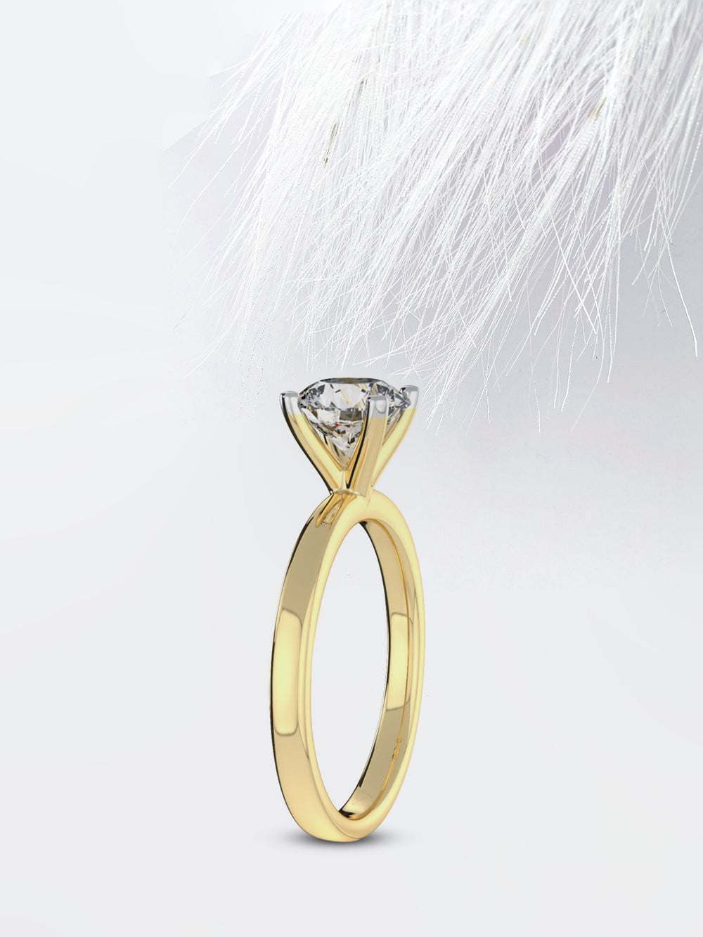 1.5CT Round Cut Solitaire Moissanite Diamond Engagement Ring in White Gold