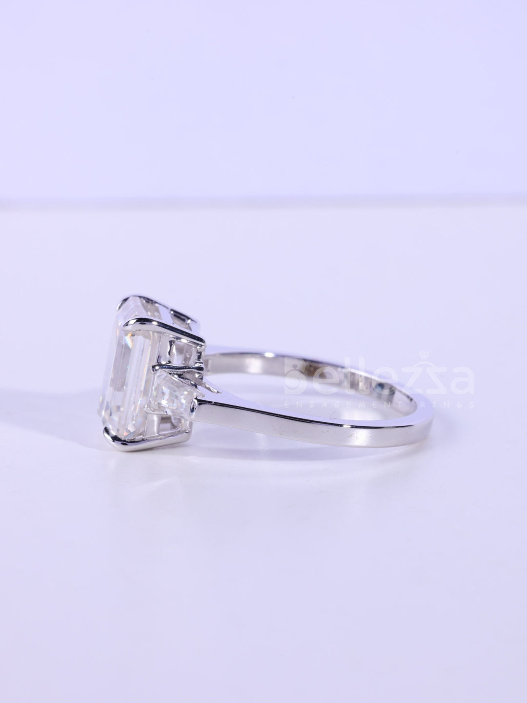 2.0CT-3.0CT Emerald Cut Three Stone Engagement Ring