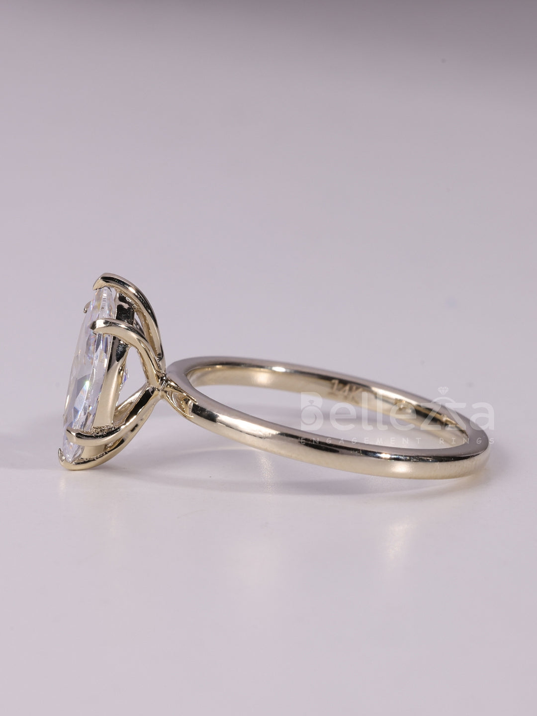 1.0CT-2.0CT Marquise Cut Solitaire Moissanite Engagement Ring