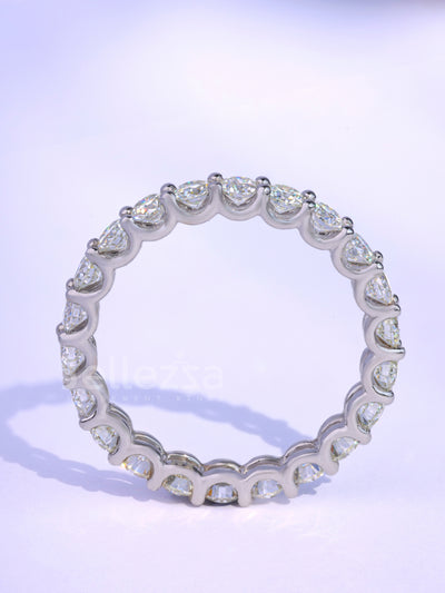 Round Cut Diamond Full Eternity Moissanite Wedding Band