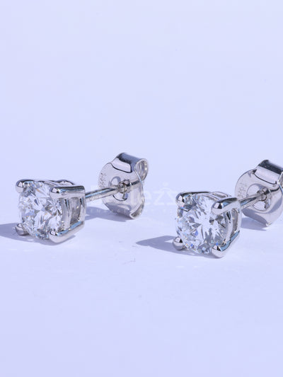 1.0TCW Round Cut Diamond Moissanite Daily Wear Stud Earrings