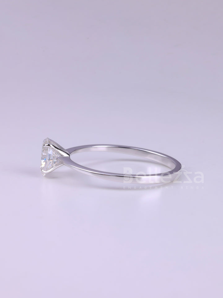 1.0CT Oval Cut Minimalist Solitaire Engagement Ring