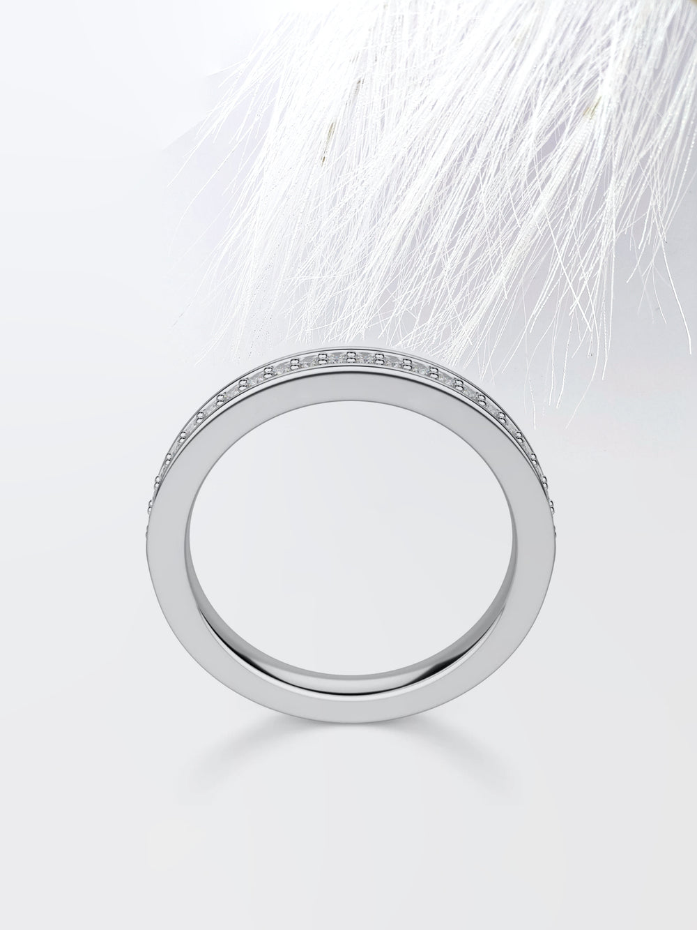 Round Cut Channel Diamond Wedding Band For Women