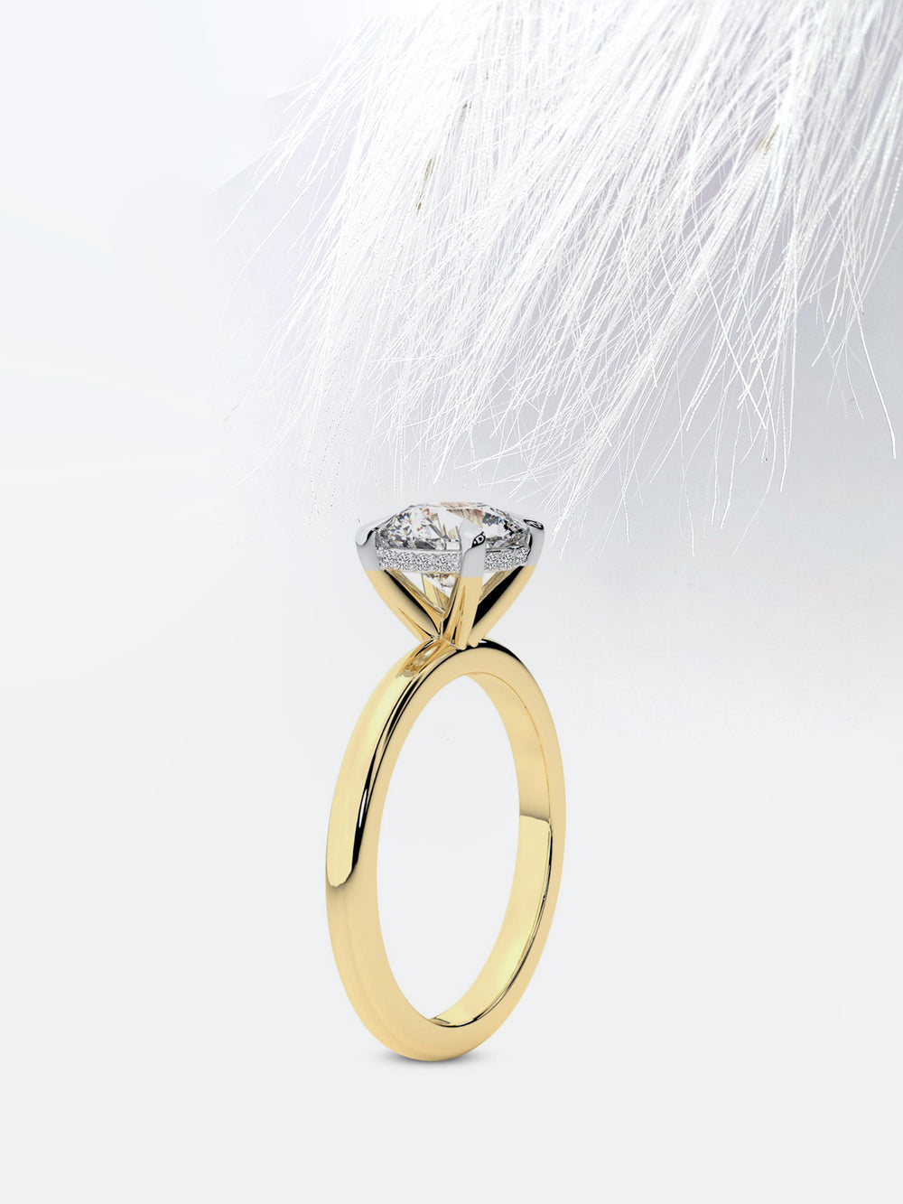 1.5CT Round Cut Hidden Halo Moissanite Diamond Engagement Ring For Women