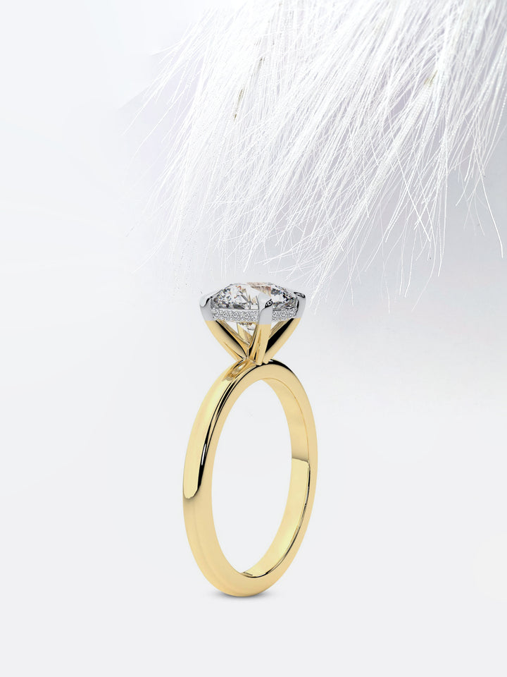 1.5CT Round Cut Hidden Halo Moissanite Diamond Engagement Ring For Women