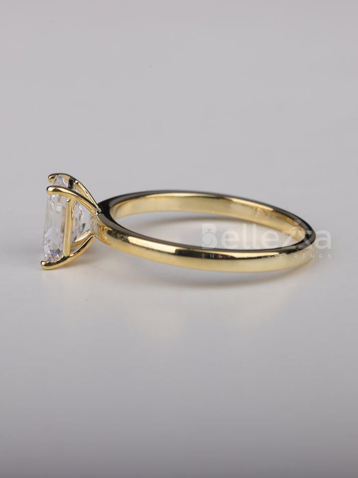 1.0CT Radiant Cut Solitaire Moissanite Engagement Ring