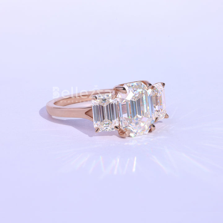 2.0CT Emerald Cut Three Stone Engagement Ring - Ready To Ship