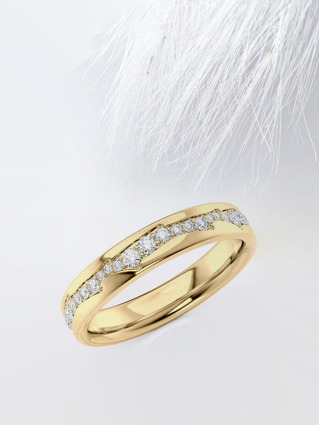 Round Cut The Diamond Twig Cigar Moissanite Men's Diamond Wedding Band