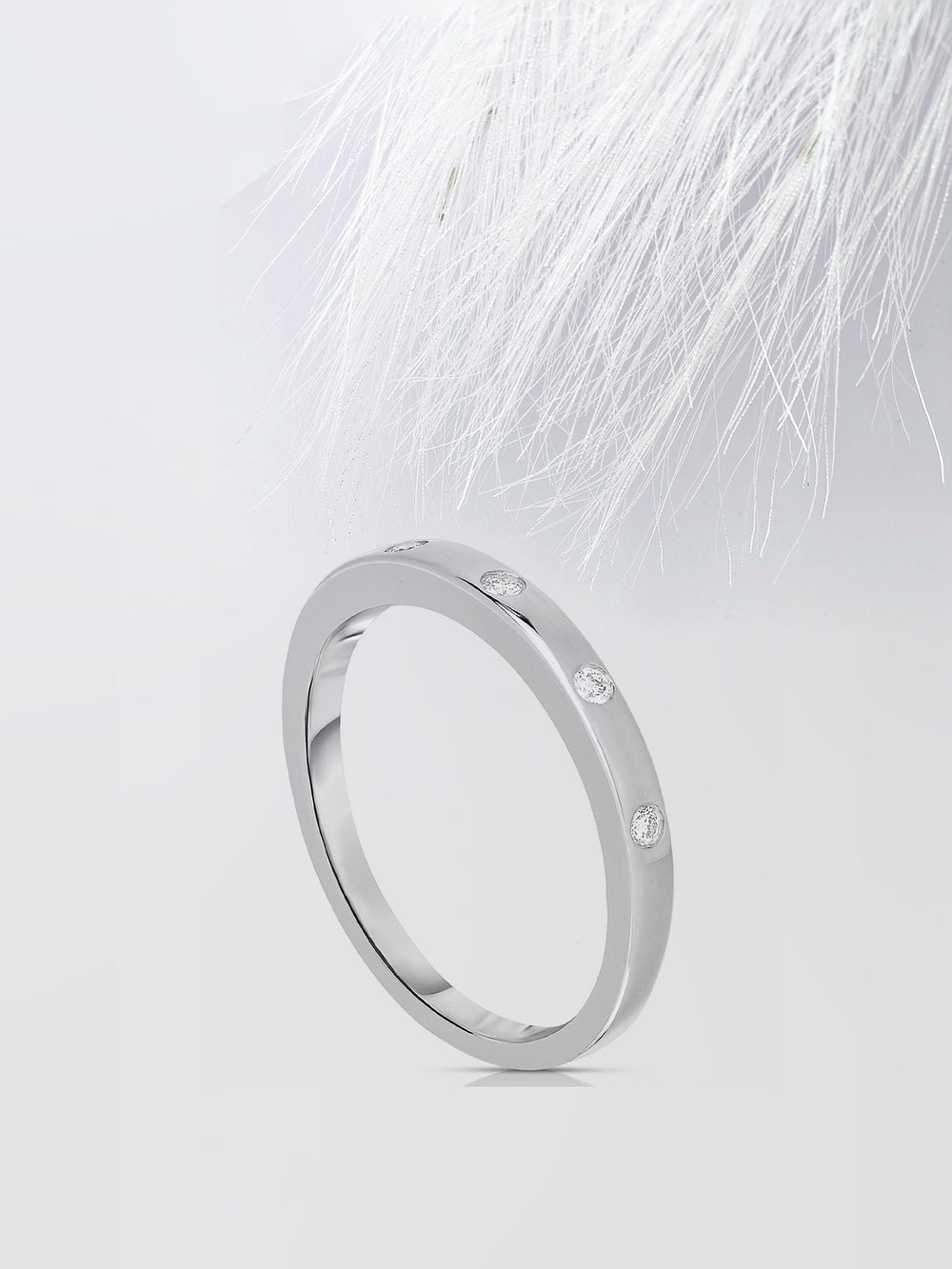 Round Cut Diamond Wedding Band For Women, Anniversary Gift For Her