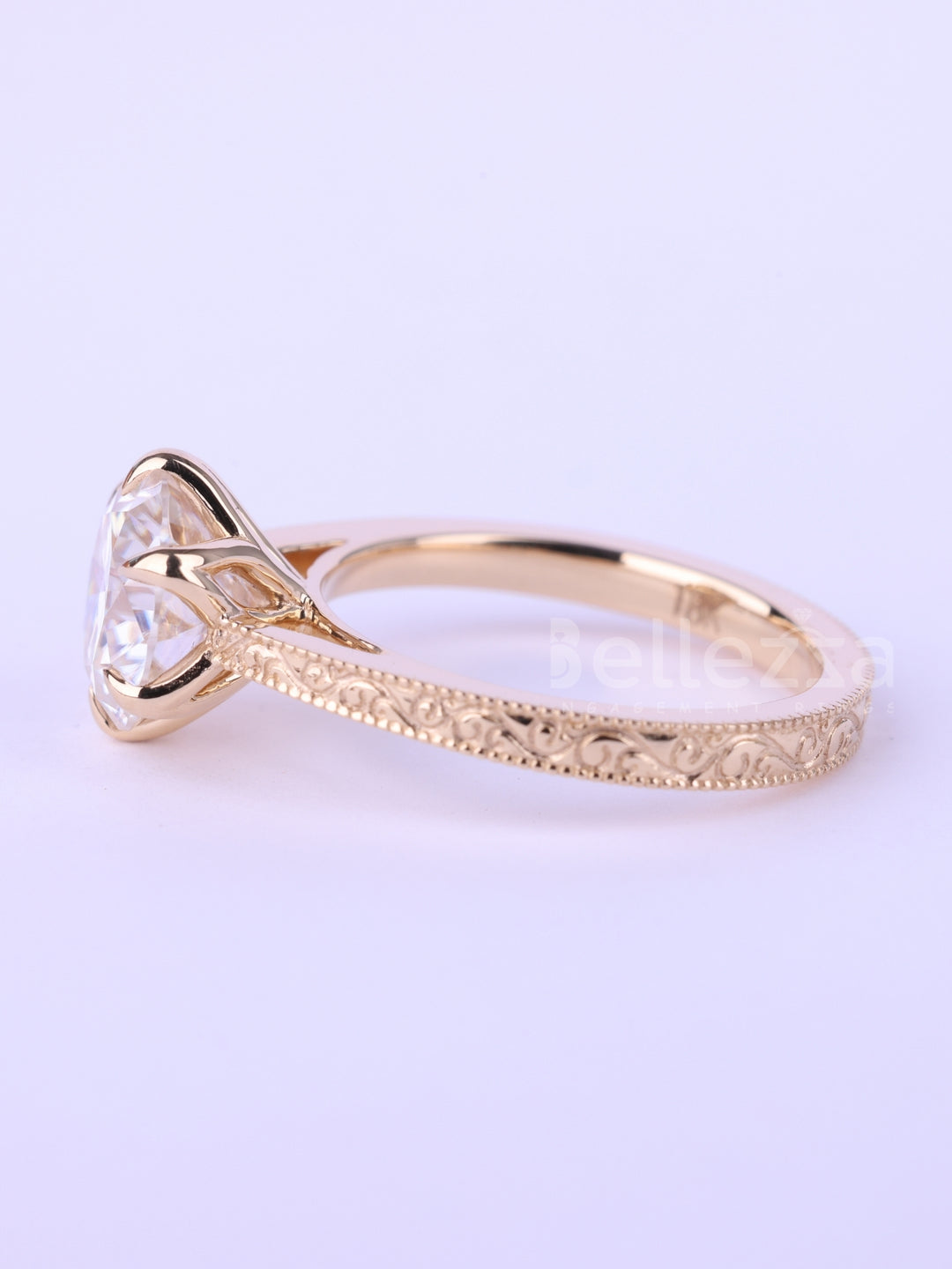 1.0CT-2.0CT Round Cut Diamond Vintage Solitaire Engagement Ring