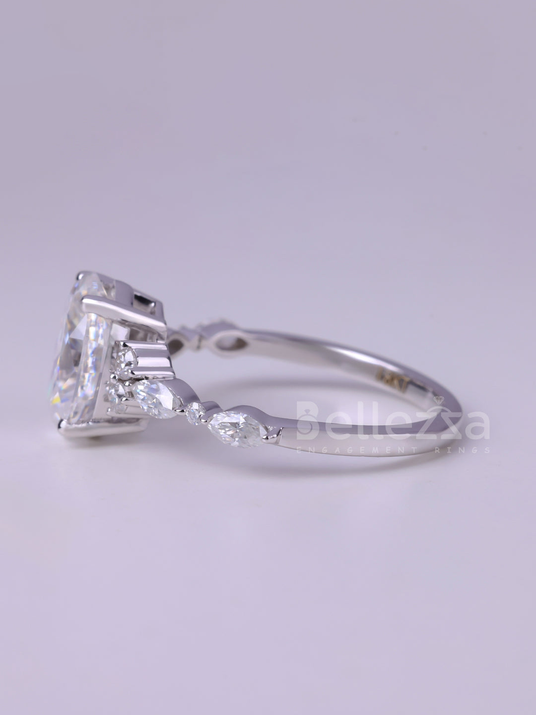 2.50CT Oval Cut Cluster Diamond Moissanite Engagement Ring