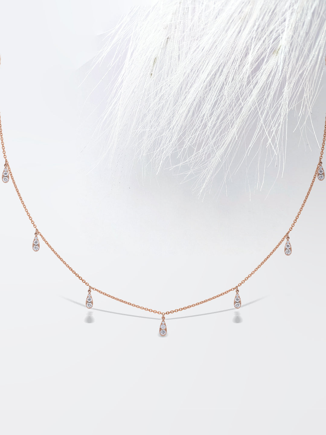 Dangling Diamond Moissanite Rain Drop Necklace For Her