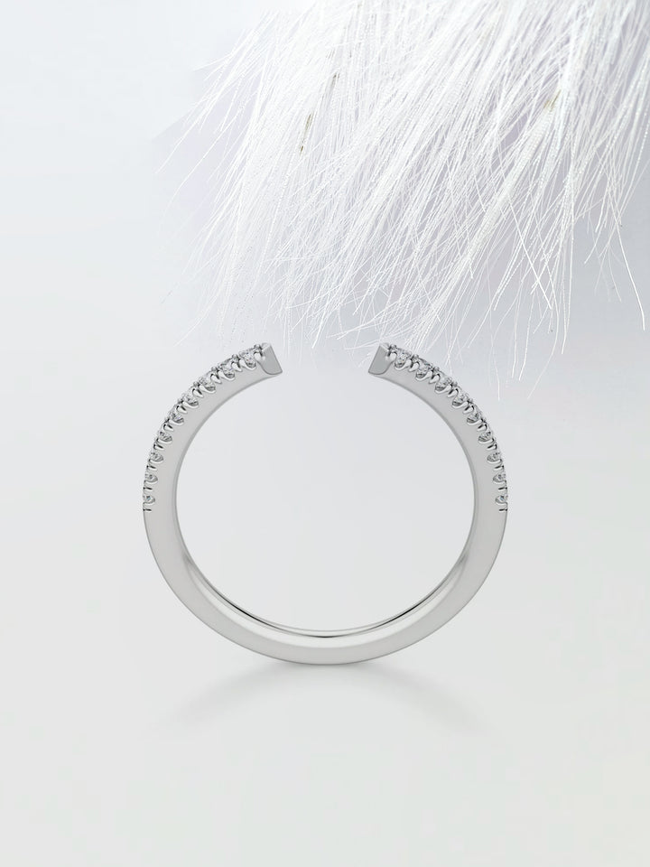 Round Cut Open Wedding Band For Women