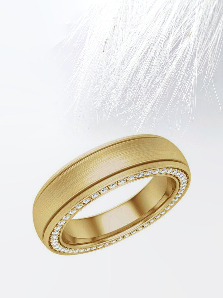 Round Cut Eternity Moissanite Men's Diamond Wedding Band