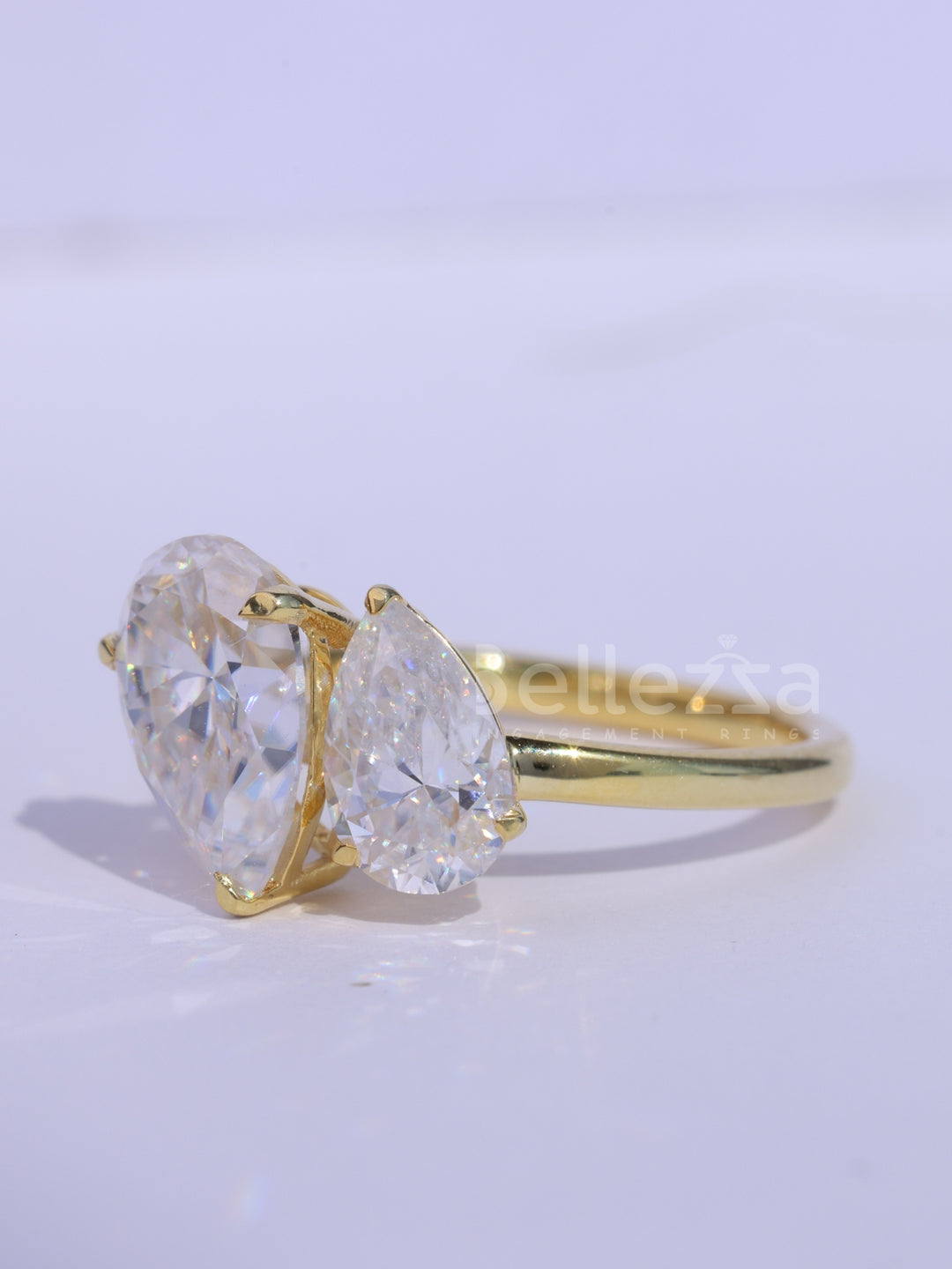 1.50CTW Pear Cut Alternaative Toi Et Moi Moissanite Engagement Ring