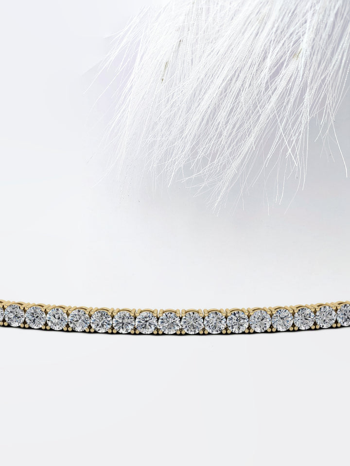 Round Cut Moissanite Riviera Diamond Tennis Necklace For Women