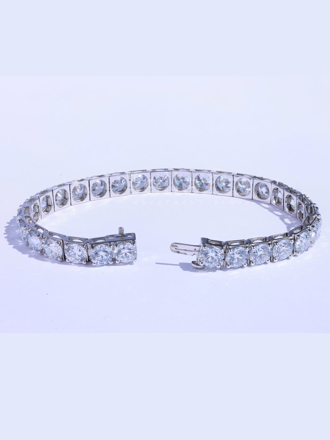 Round Brilliant Cut Diamond Moissanite Teniss Wedding Bracelet
