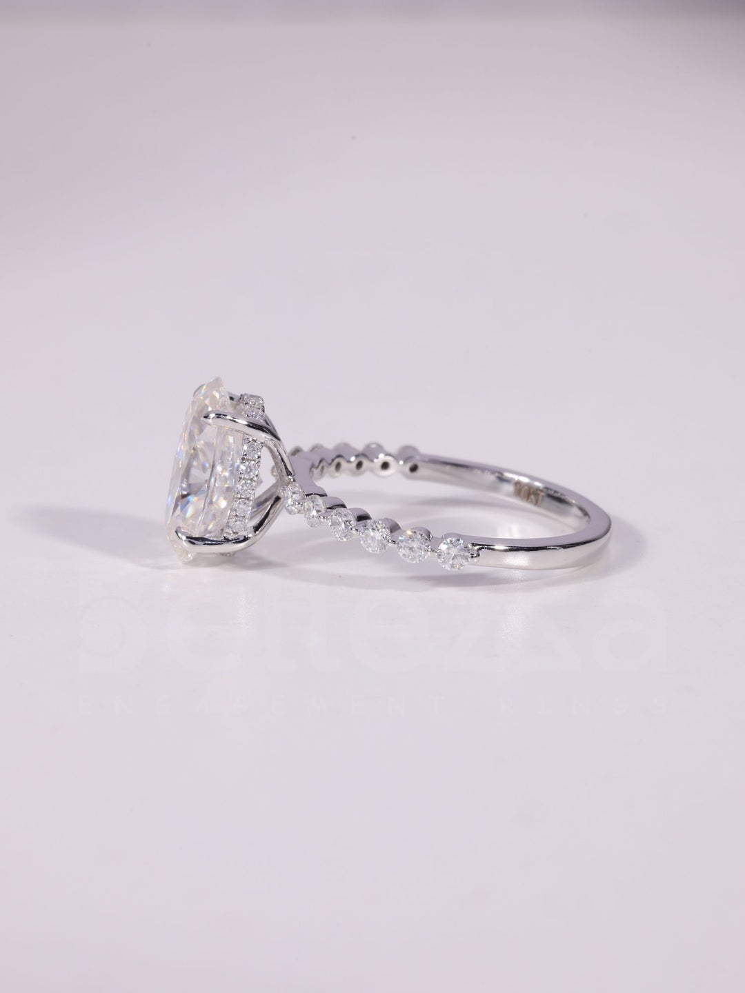 1.0CT-3.0CT Oval Cut Pave Setting Moissanite Engagement Ring