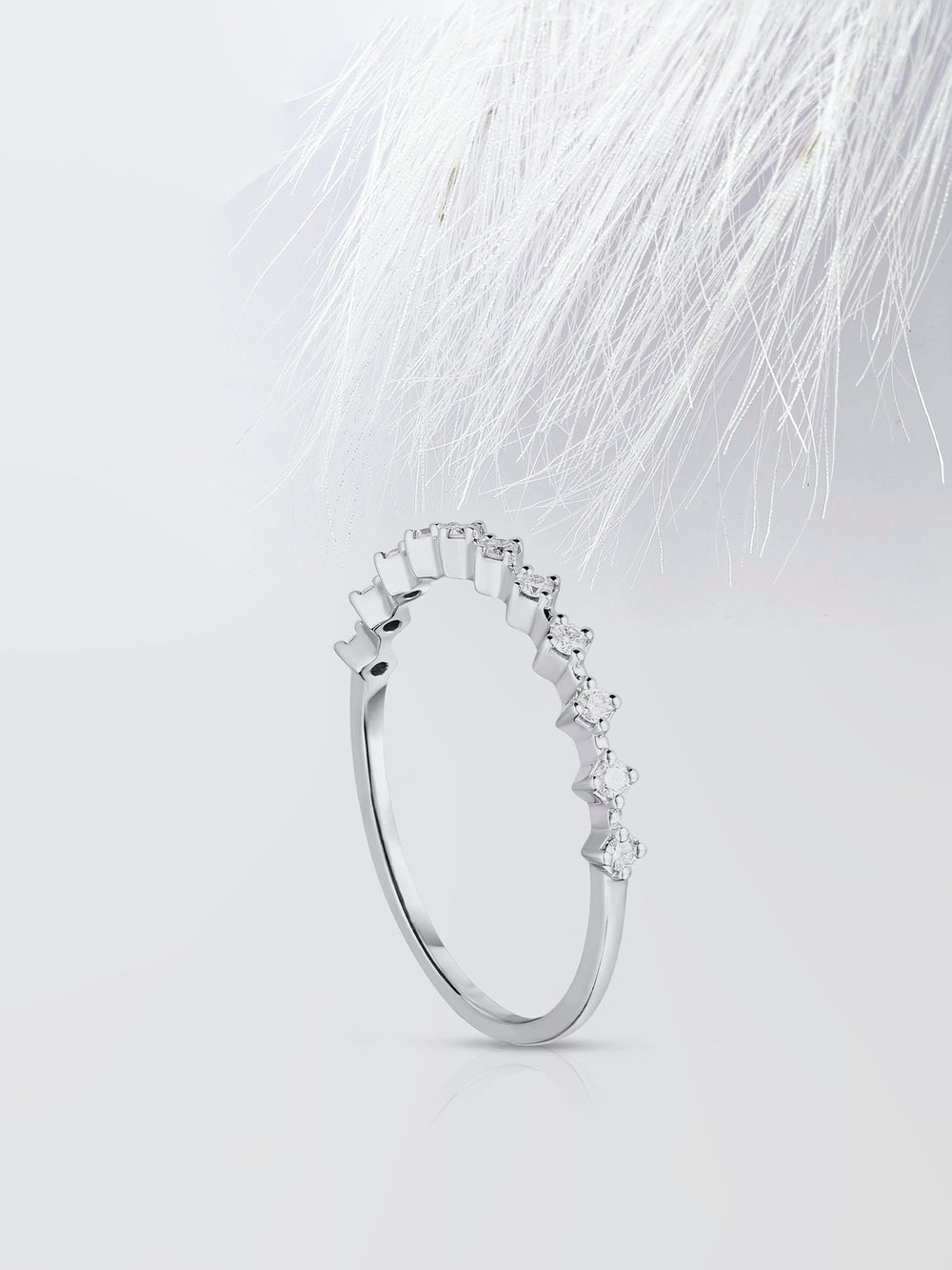 Round Cut Half Eternity Diamond Wedding Band For Women