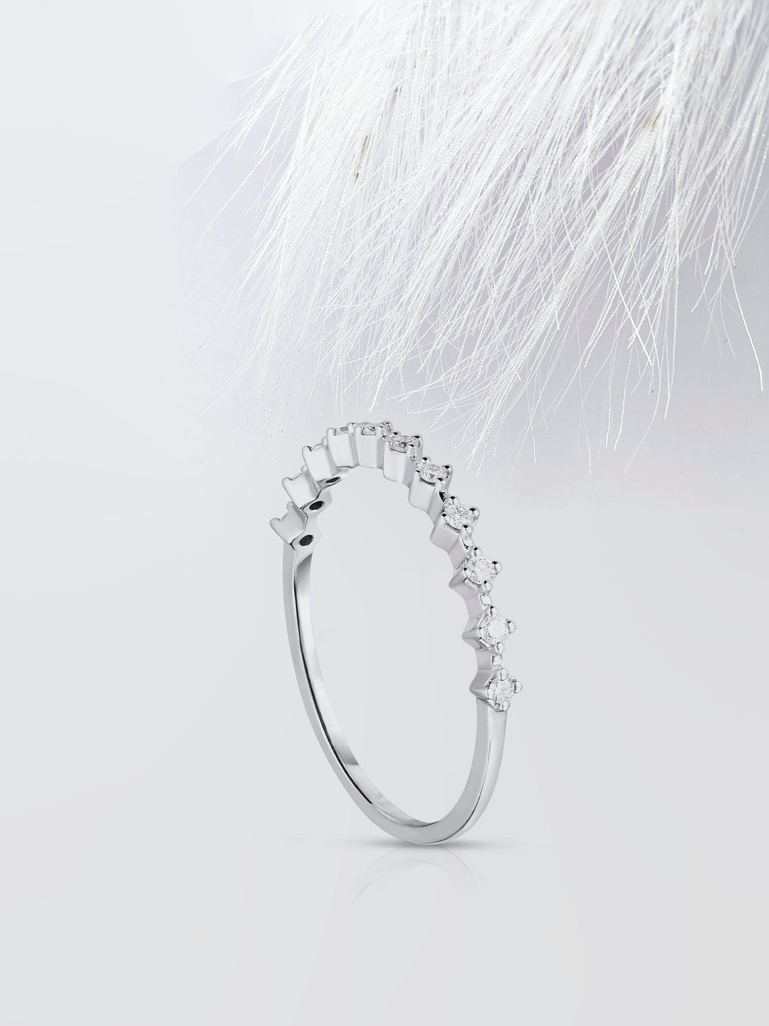 Round Cut Half Eternity Diamond Wedding Band For Women