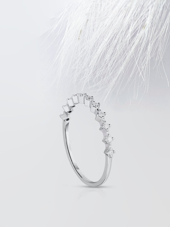 Round Cut Half Eternity Diamond Wedding Band For Women