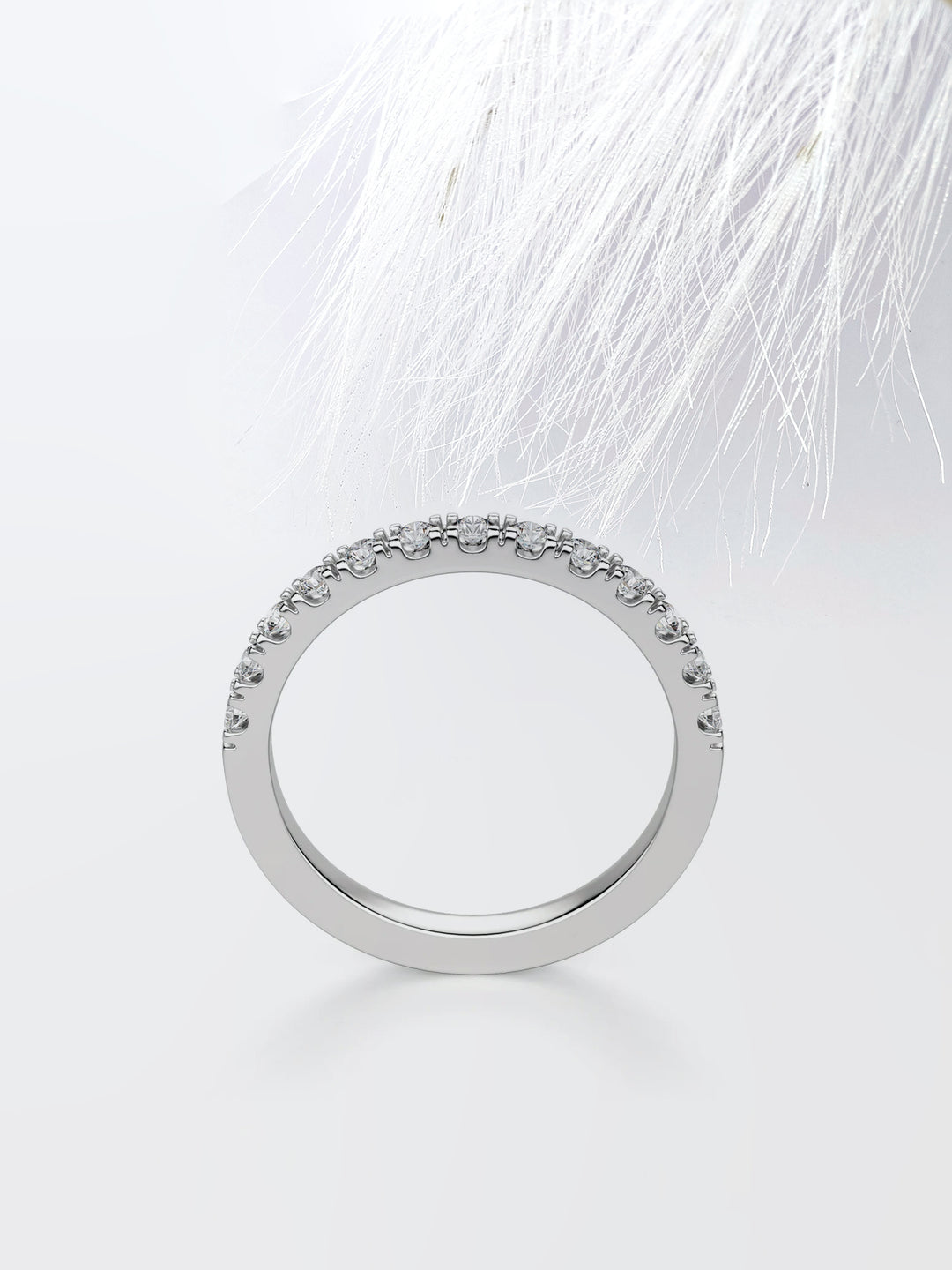 Round  Cut Half Eternity Wedding Band For Her