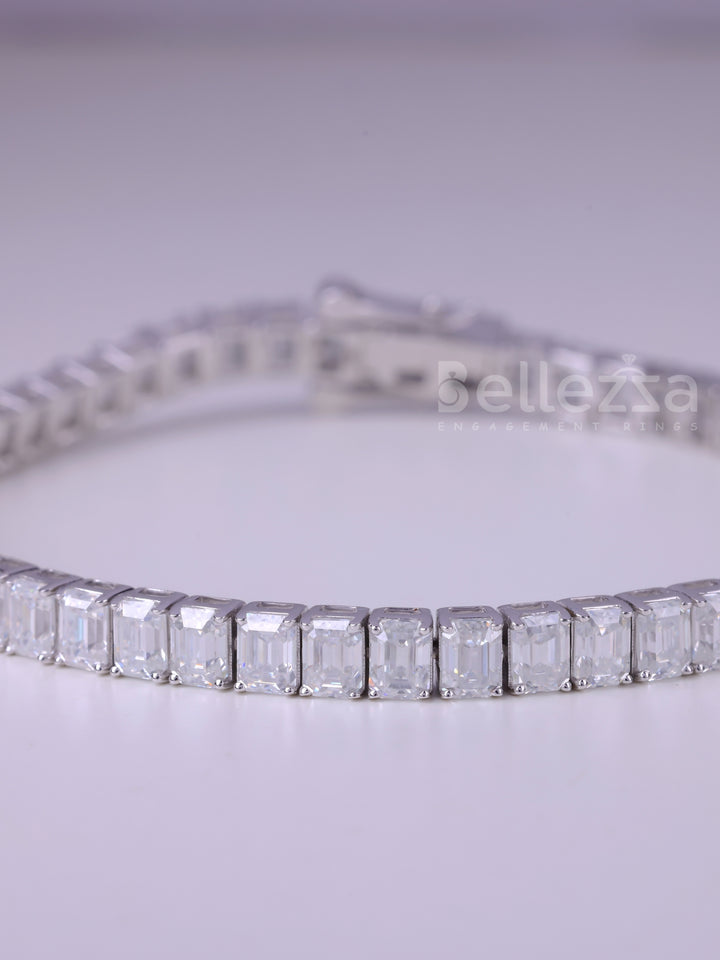 Emerald Cut Diamond Moissanite Tennis Bracelet