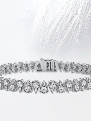 10ct Pear Cut Tennis Moissanite Diamond Bracelet For Women