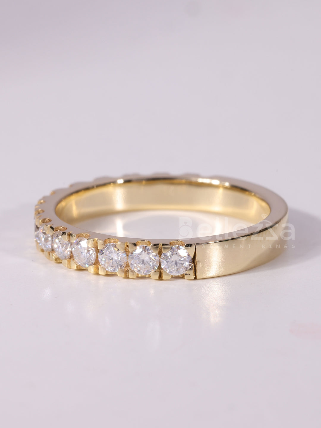 0.60TCW Round Cut Diamond Half Eternity Wedding Band