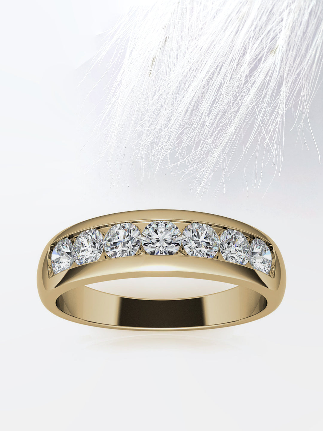 Round Cut Channel Moissanite Men's Diamond Wedding Band