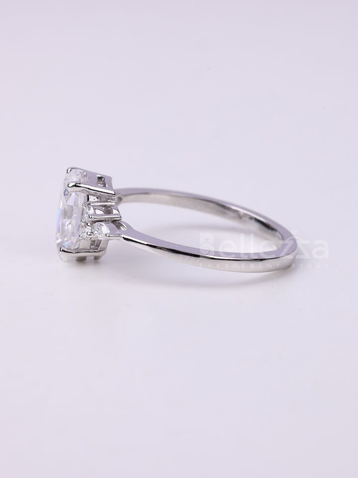 1.50CT Pear Cut Cluster Diamond Engagement Ring