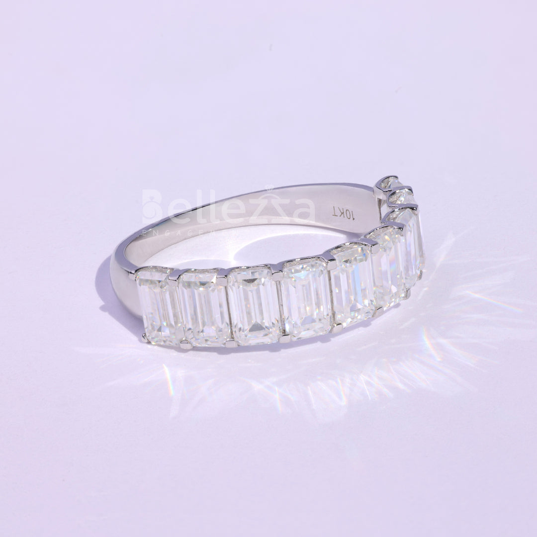 1.75 CT Emerald Cut Pave Setting Engagement Ring - Ready To Ship