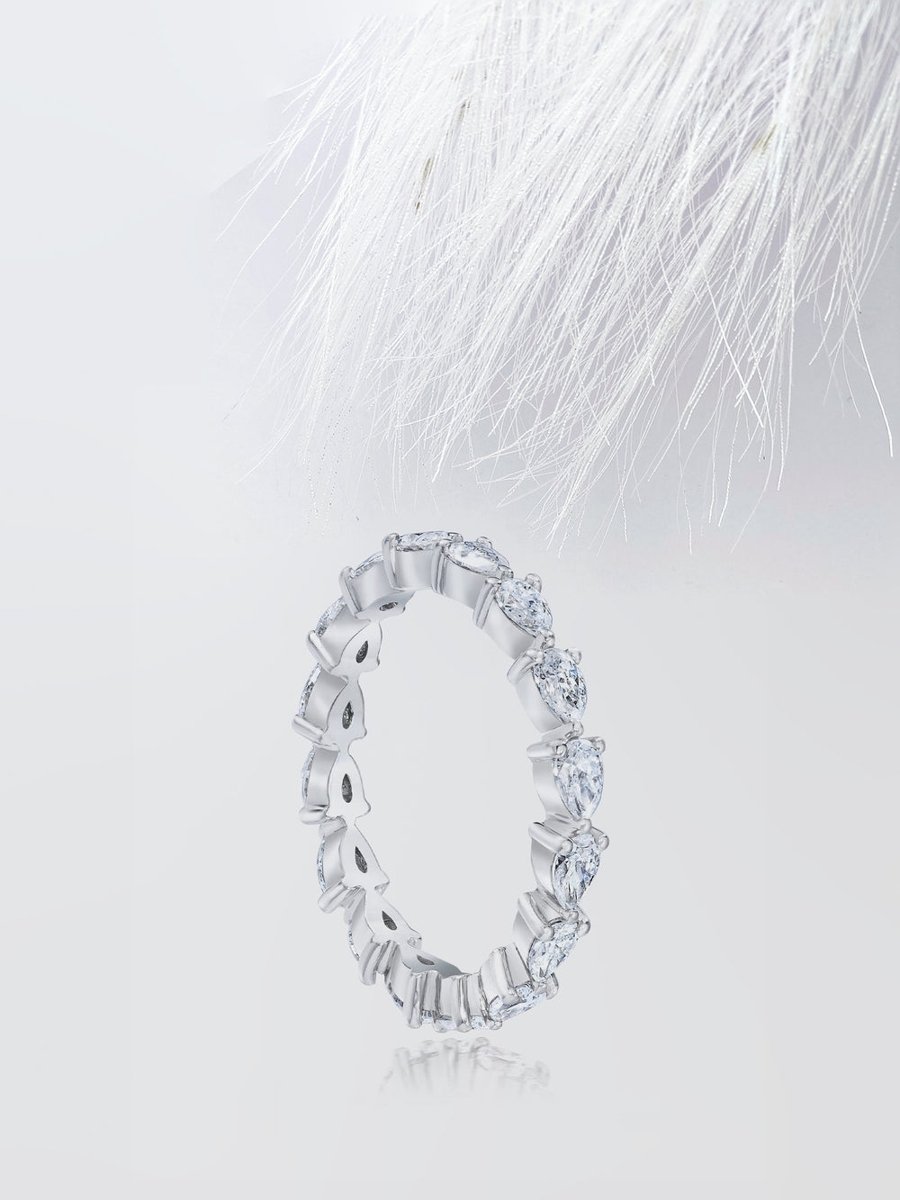 Pear Cut Eternity Diamond Wedding Band For Women