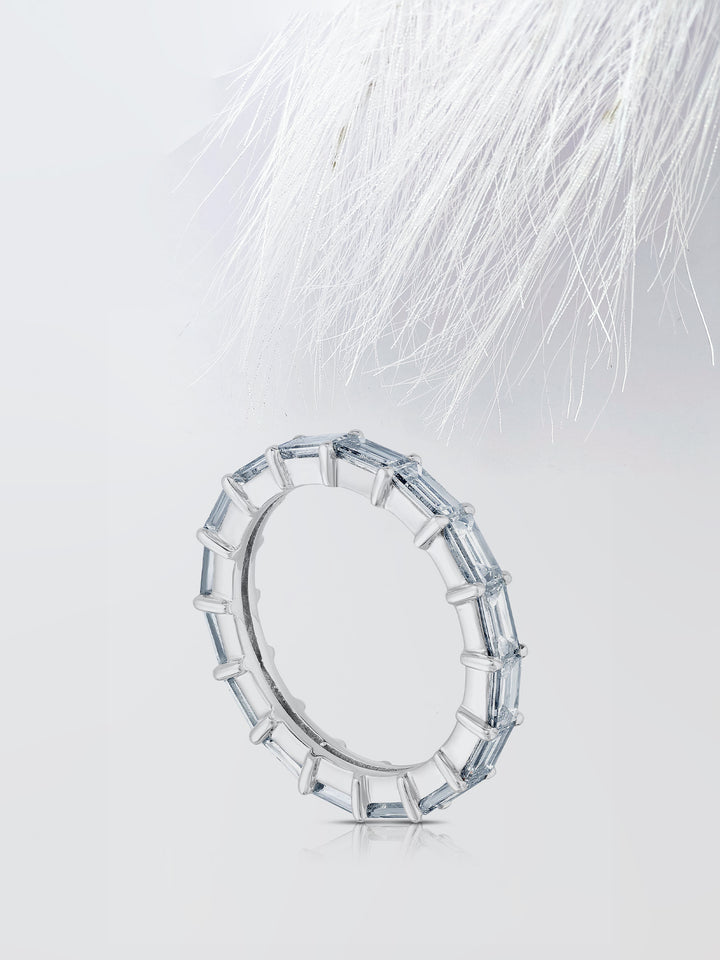 Baguette Cut Eternity Diamond Wedding Band For Women