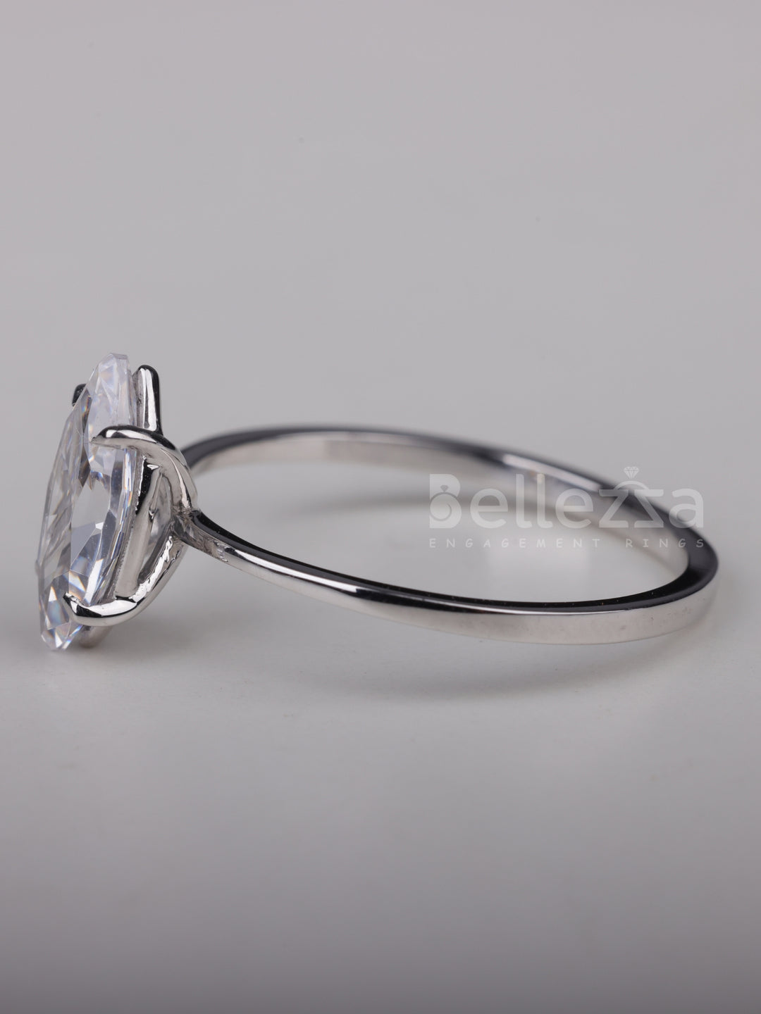 1.0CT Marquise Cut Solitaire Moissanite Engagement Ring