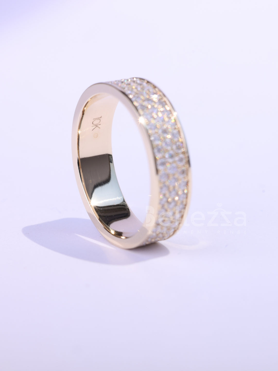 Round Cut Cluster Diamond Full Eternity Wedding Band