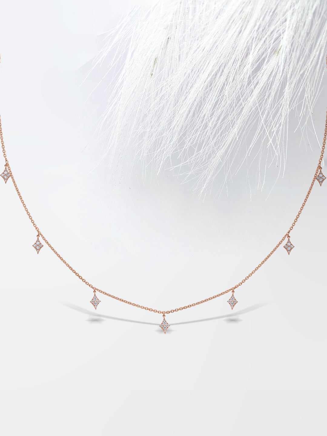 Dangling Diamond Moissanite Kite Drop Necklace