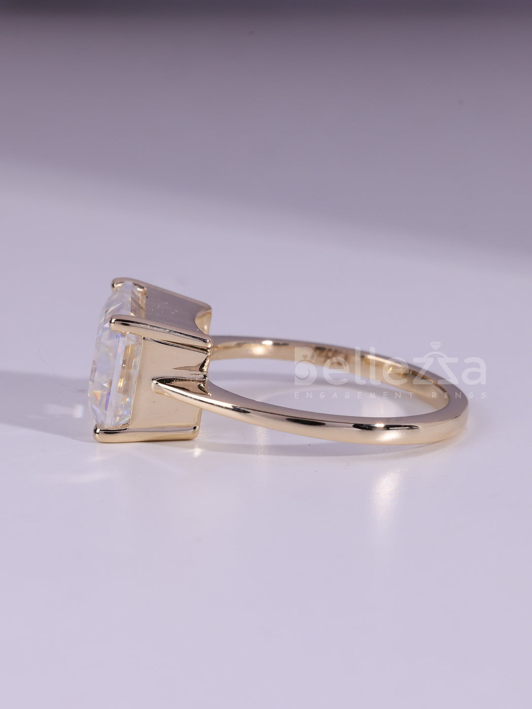 3.0CT East West Emerald Cut Solitaire Engagement Ring