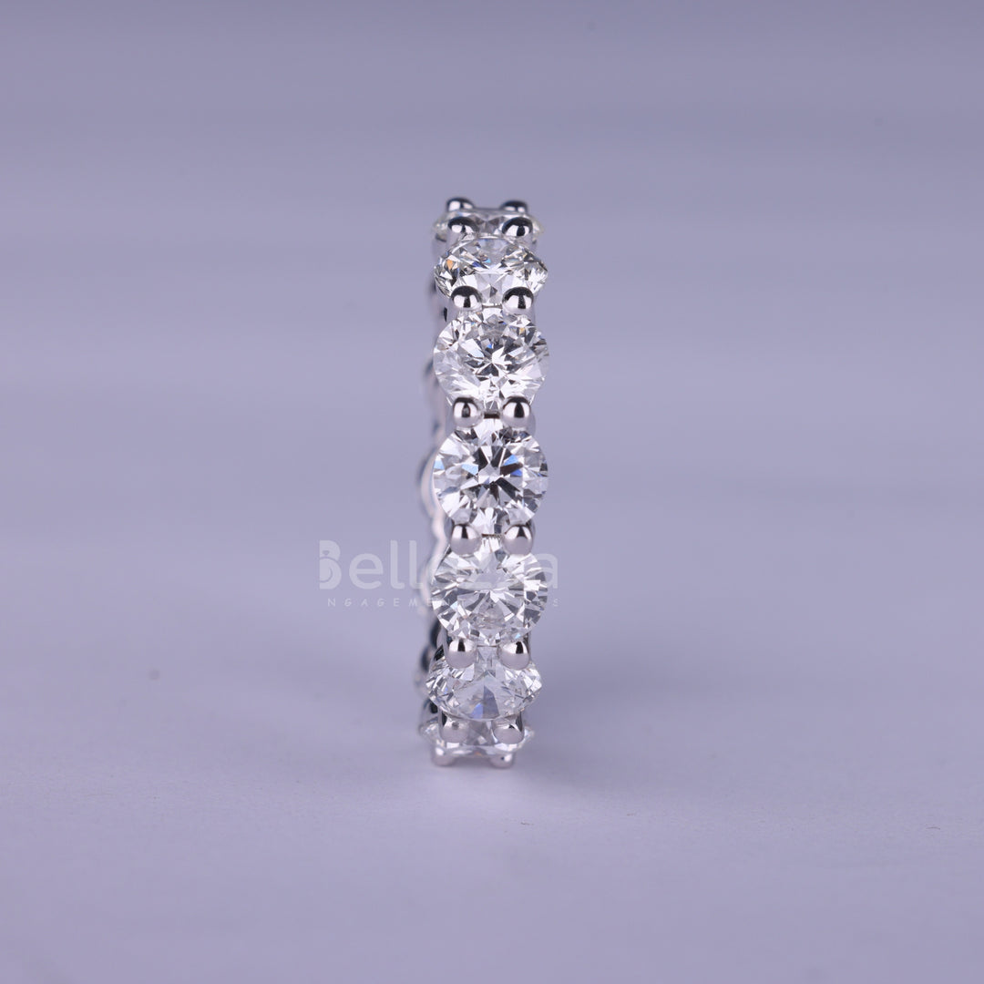 Round Cut Full Eternity Moissanite Wedding Band