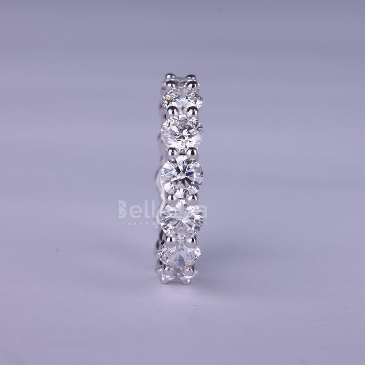 Round Cut Full Eternity Moissanite Wedding Band
