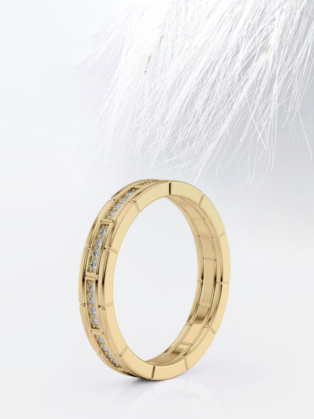 Round Cut Channel Moissanite Men's Diamond Wedding Band