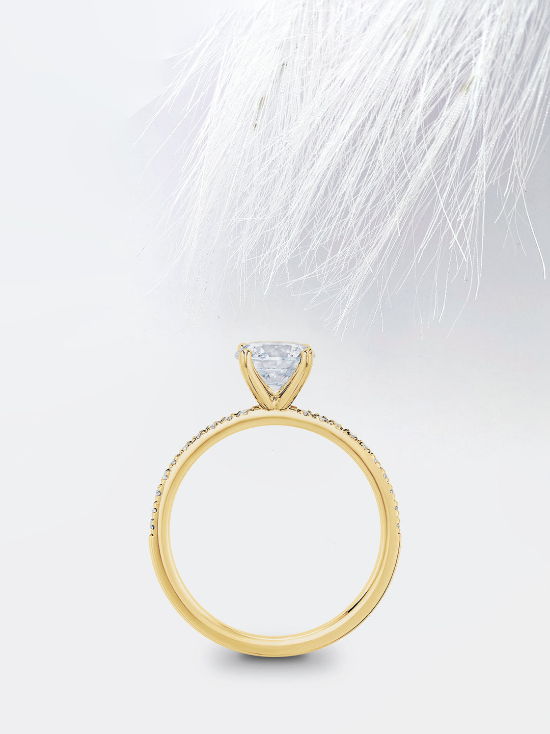 0.75CT Round Cut Pave Moissanite Diamond Engagement Ring For Her