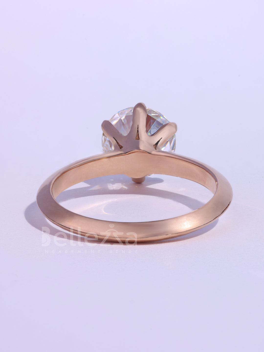 1.0CT Round Cut Diamond Knife Edge Solitaire Engagement Ring